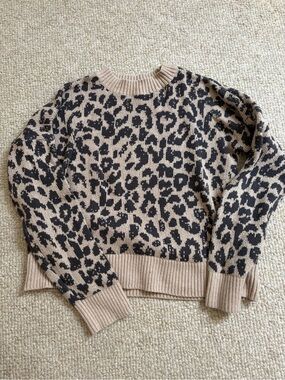 Abercrombie kids Leopard Print Crewneck Sweater